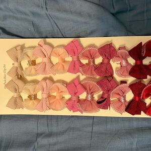 Assorted Pink and Red Hair Clip Set